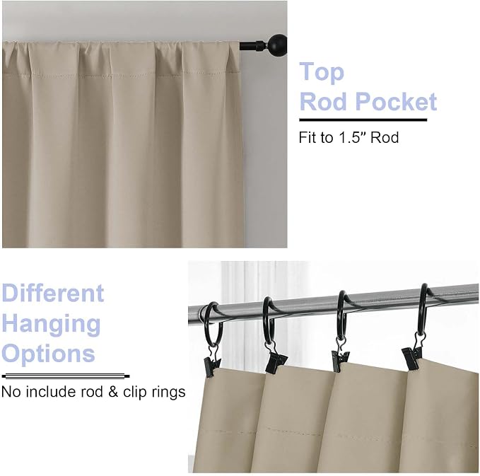 Simplebrand Ava Biscotti Beige Blackout Curtains