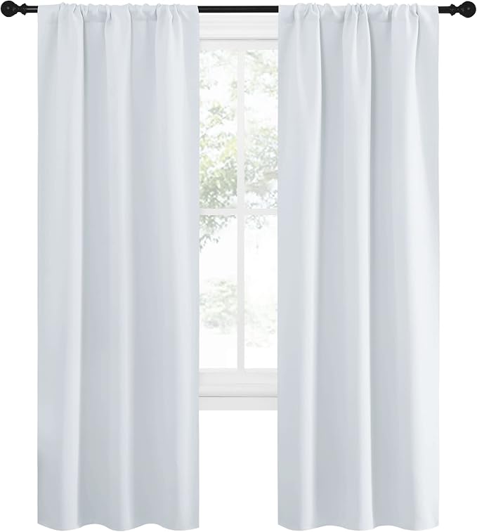 NICETOWN Greyish White Window Curtain Panels