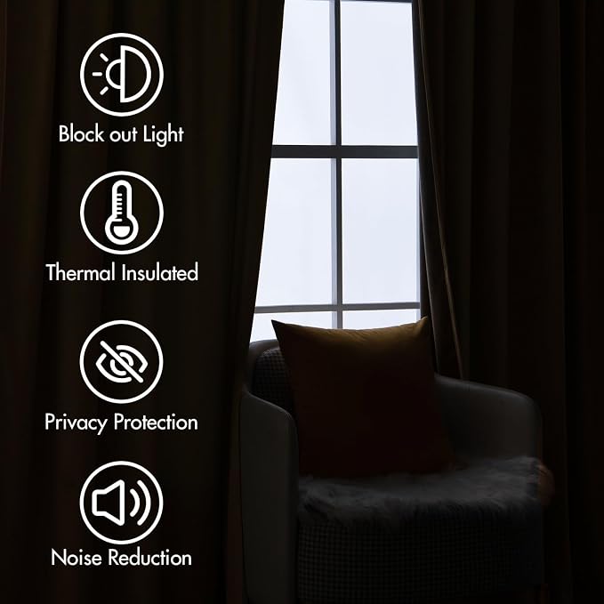 MIULEE Velvet Curtains 63 inches
