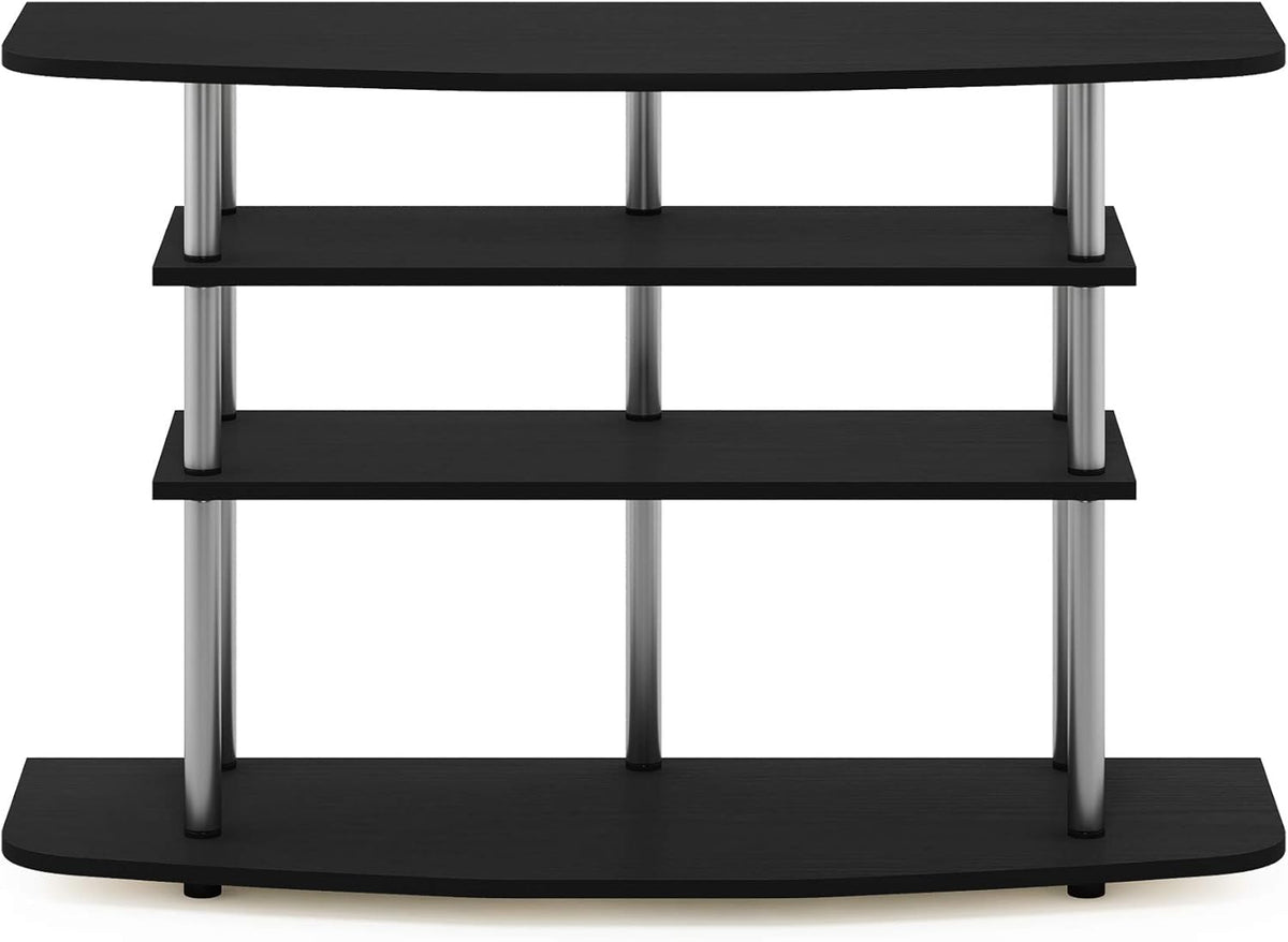 Furinno Frans Turn-N-Tube TV Stand for TV Size up to 43 Inch, 4-Tier, Black Oak