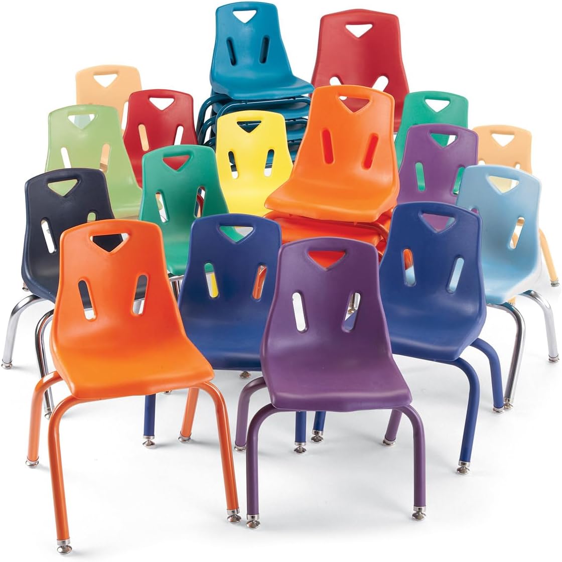 Jonti-Craft Berries 8144JC1003 Stacking Chair with Chrome-Plated Legs, 14" Height, Blue