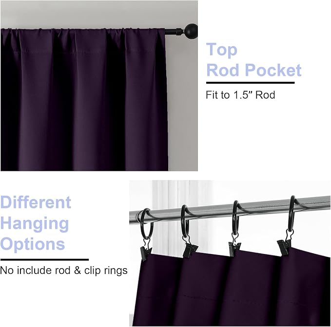 Simplebrand Ava BlackBerry Blackout Curtains