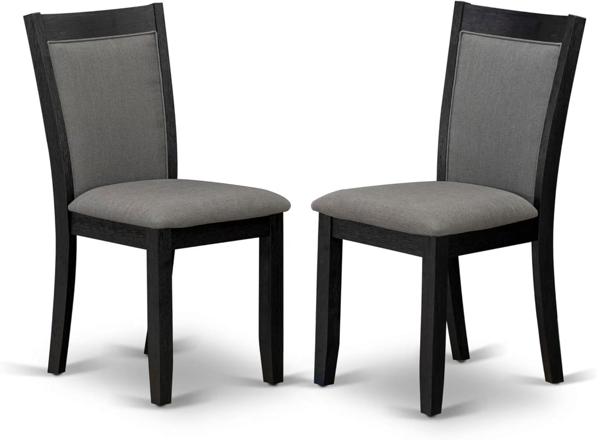 East West Furniture X627MZ650-9 9 Piece Dining Table Set Includes a Rectangle Dining Room Table with X-Legs and 8 Dark Gotham Grey Linen Fabric Parsons Chairs, 40x72 Inch, Multi-Color
