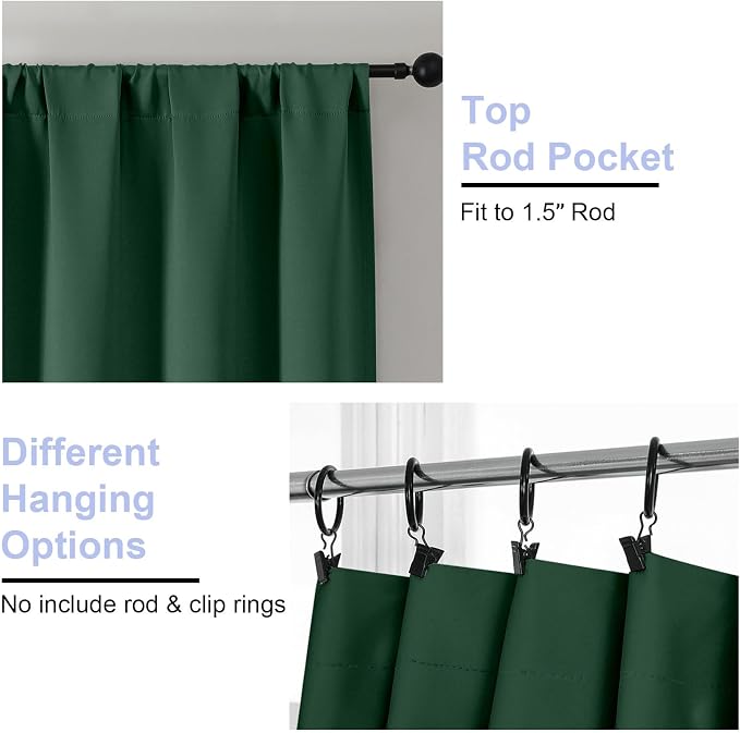 Simplebrand Ava Ever Green Blackout Curtains