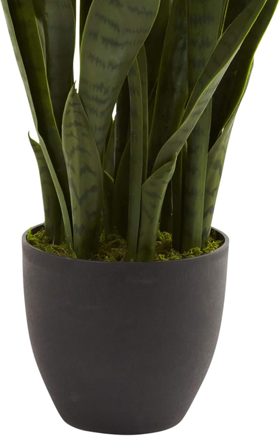 Nearly Natural, Green 4855 35in. Sansevieria with Black Planter