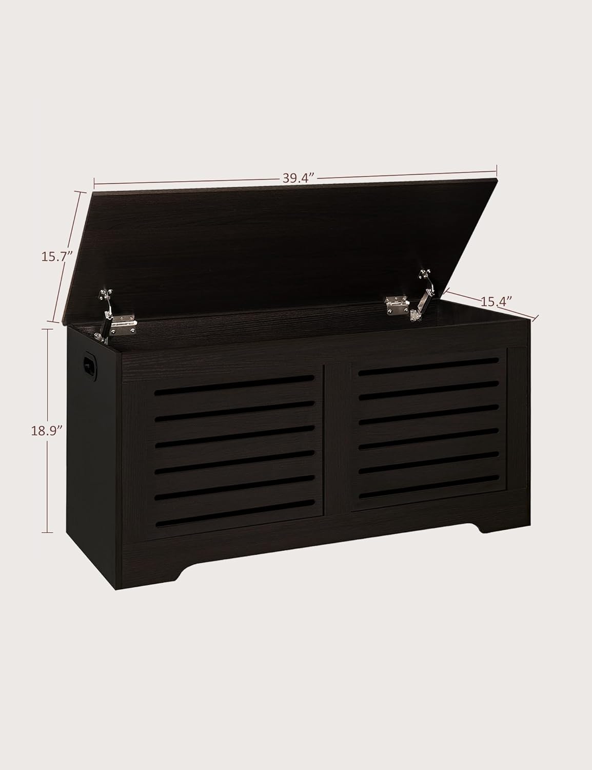 DINZI LVJ Storage Chest, 39.4”Wooden Toy Box with 2 Safety Hinges, Retro Entryway Shoe Storage Bench with Flip-Top, Sturdy Large Storage Trunk for Living Room, Bedroom, Easy Assembly, Espresso