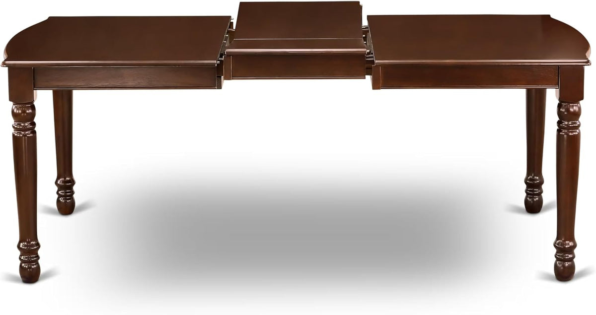 East West Furniture DOML5-MAH-W 5 Piece Dinette Set for 4 Includes a Rectangle Dining Room Table with Butterfly Leaf and 4 Dining Chairs, 42x78 Inch, Mahogany