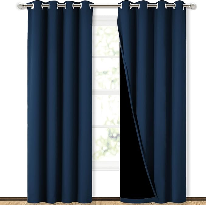NICETOWN Full Shading Curtains 90" Long 2 Panels Set