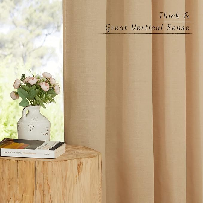 NICETOWN Thick Linen Burlap Curtains