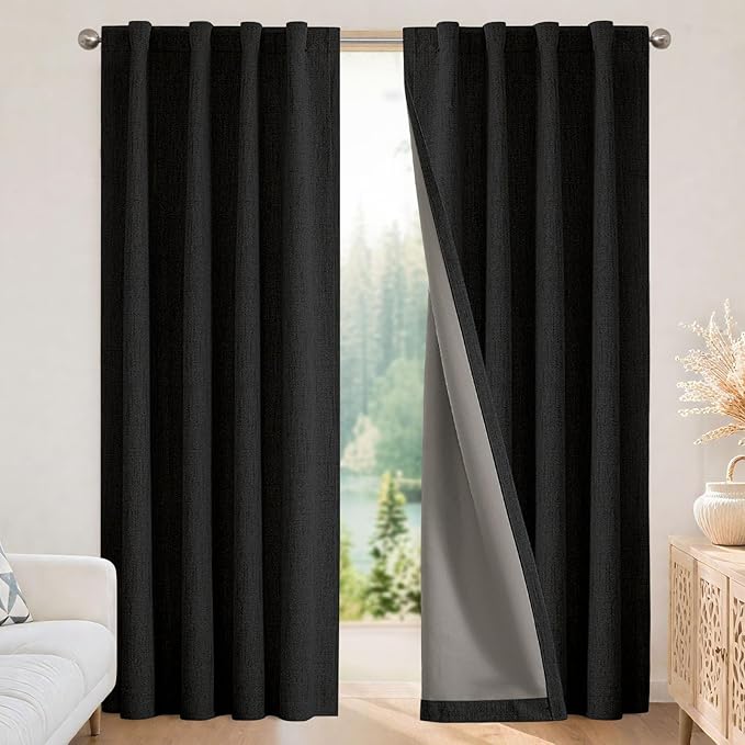 Joydeco Linen Blackout Curtains