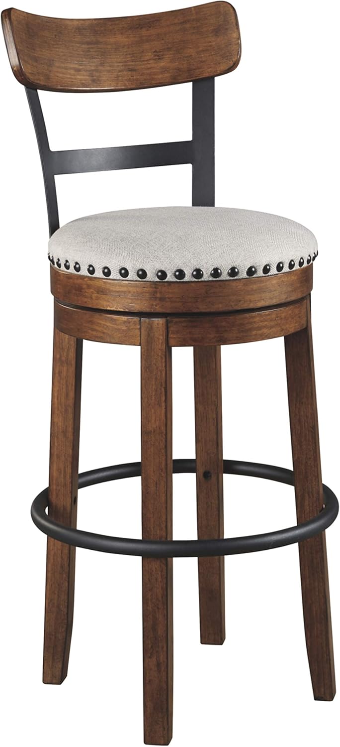 Signature Design by Ashley Valebeck 30" Farmhouse Pub Height Barstool, Brown