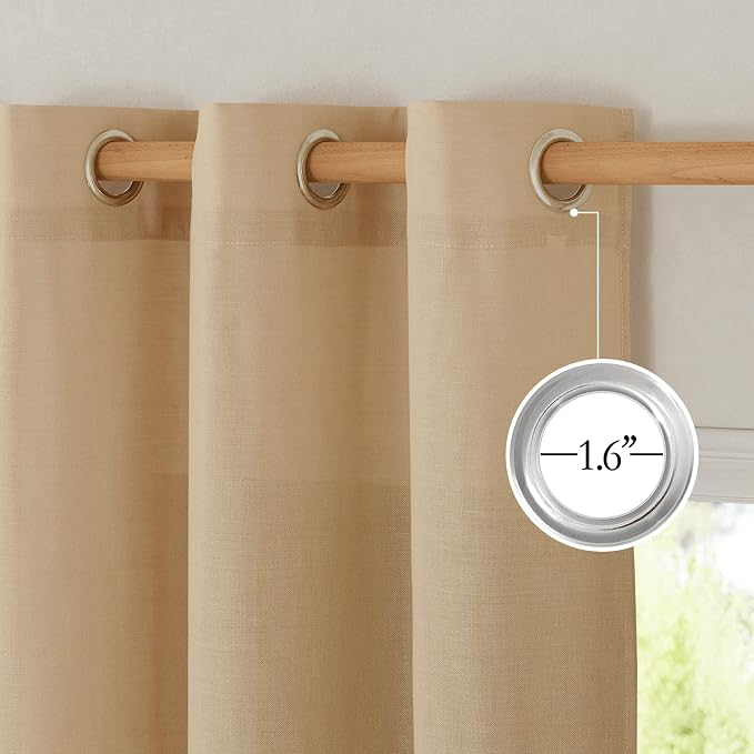 NICETOWN Thick Linen Burlap Curtains