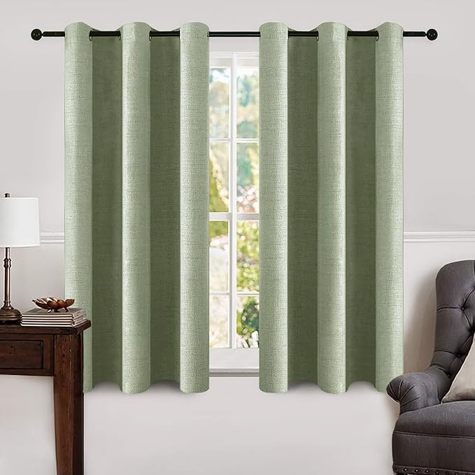 MIULEE Linen Blackout Curtains and Drapes 100% Room Darken Thermal Insulated