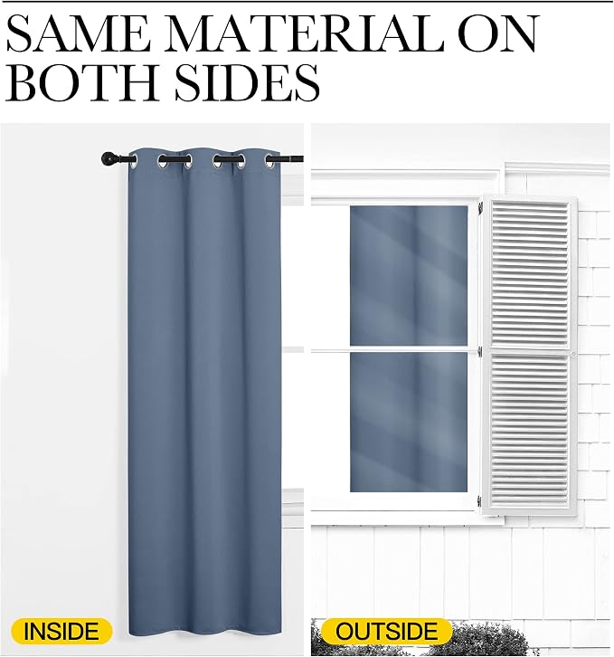 NICETOWN Short Curtains for Kitchen, Thermal Insulated Solid Grommet Blackout