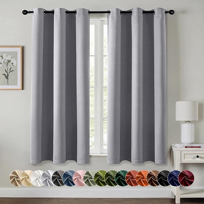 MIULEE Light Grey Blackout Curtains