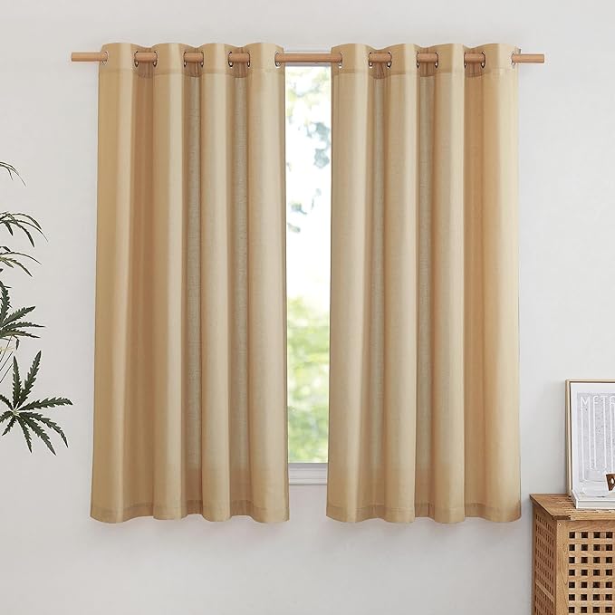 NICETOWN Thick Linen Burlap Curtains