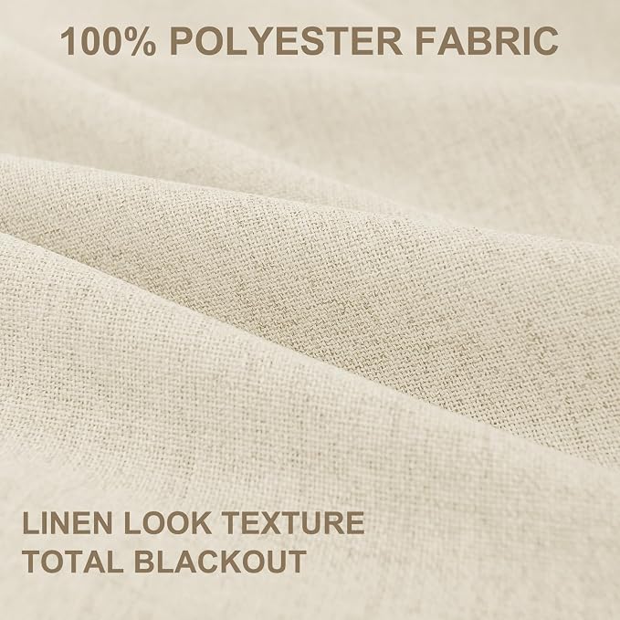 100% Blackout Shield Linen Blackout Curtains