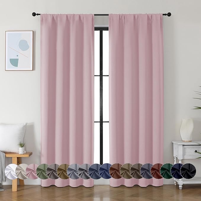 Simplebrand Ava Blush Blackout Curtains