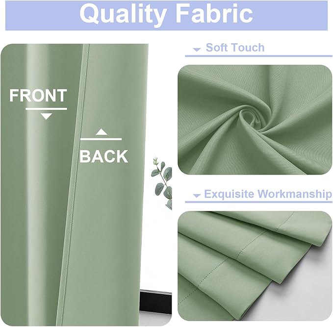 Simplebrand Ava Light Green Blackout Curtains