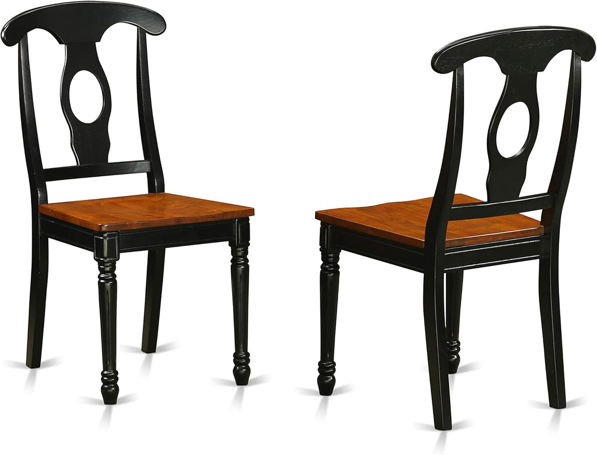 East West Furniture PLKE7-BCH-W 7 Piece Kitchen Table & Chairs Set Consist of an Oval Dining Room Table with Butterfly Leaf and 6 Dining Chairs, 42x78 Inch, Black & Cherry