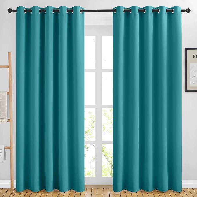 NICETOWN Blackout Peacock Teal Curtains