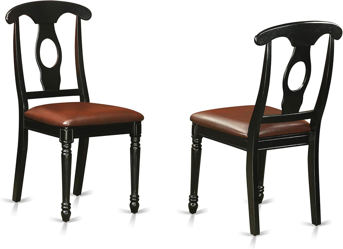 East West Furniture DOKE5-BCH-LC 5 Piece Dinette Set for 4 Includes a Rectangle Dining Room Table with Butterfly Leaf and 4 Faux Leather Kitchen Dining Chairs, 42x78 Inch, Black & Cherry