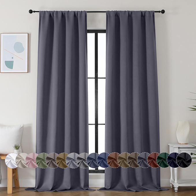 Simplebrand Ava Grey Blackout Curtains