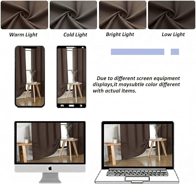 Simplebrand Ava Chocolate Short Blackout Curtains