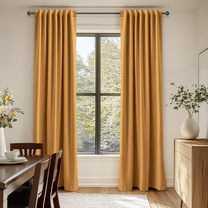100% Blackout Shield Linen Blackout Curtains