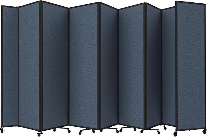 Versare Room Divider 360 Portable Wall Partition | Folding Panels | Large Freestanding Divider | Locking Wheels | Temporary Room Separator