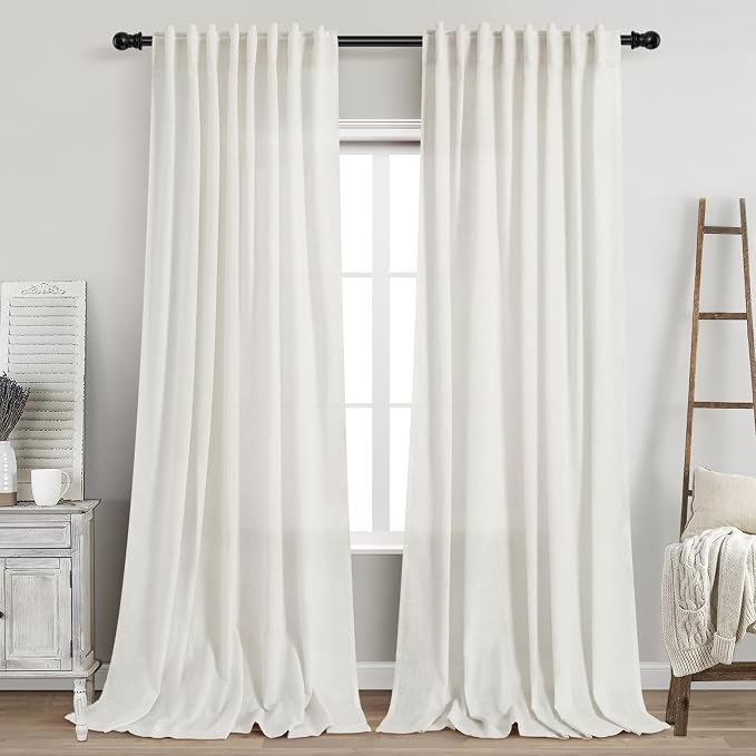 Nanspring Extra Long 108 Inch Curtains Linen