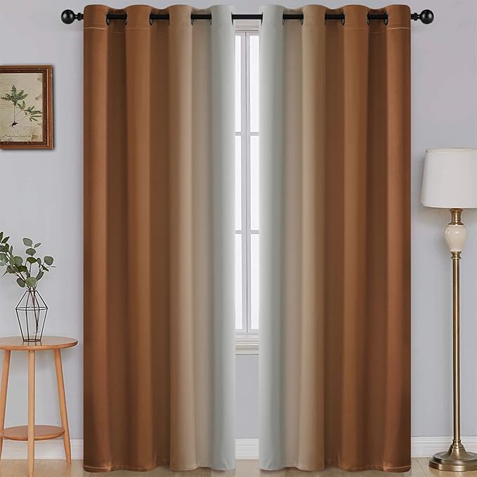 SimpleHome Ombre Room Darkening Curtains