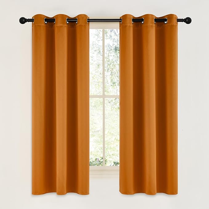 NICETOWN Room Darkening Cafe Satin Curtains