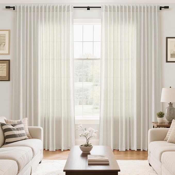 Extra Wide 100 Inch Linen Curtains
