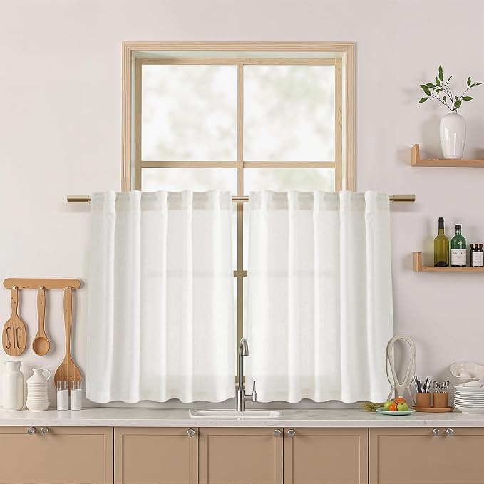 Nanspring 24 Inch Linen Curtains