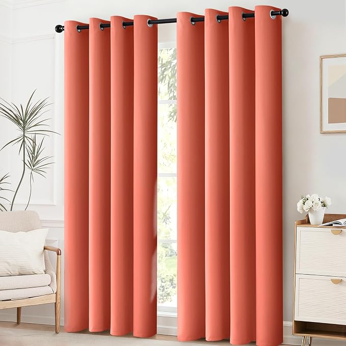 Yakamok 96 inch Long Solid Blackout Curtains