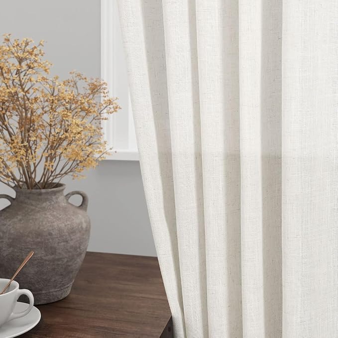 Nanspring 30 Inch Long Cream Curtains