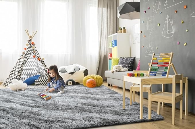 TWINNIS Super Soft Shaggy Rugs Fluffy Carpets, 4x5.9 Feet, Indoor Modern Plush