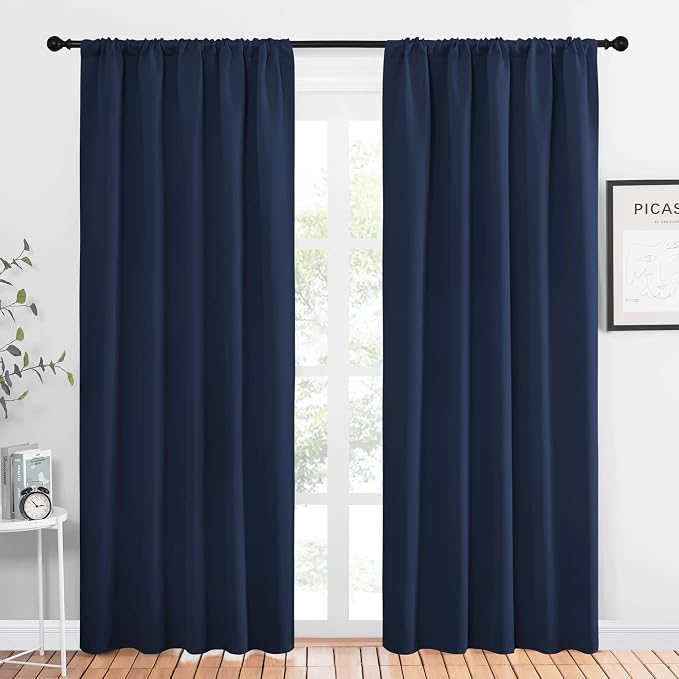 NICETOWN Navy Curtains Blackout Draperies