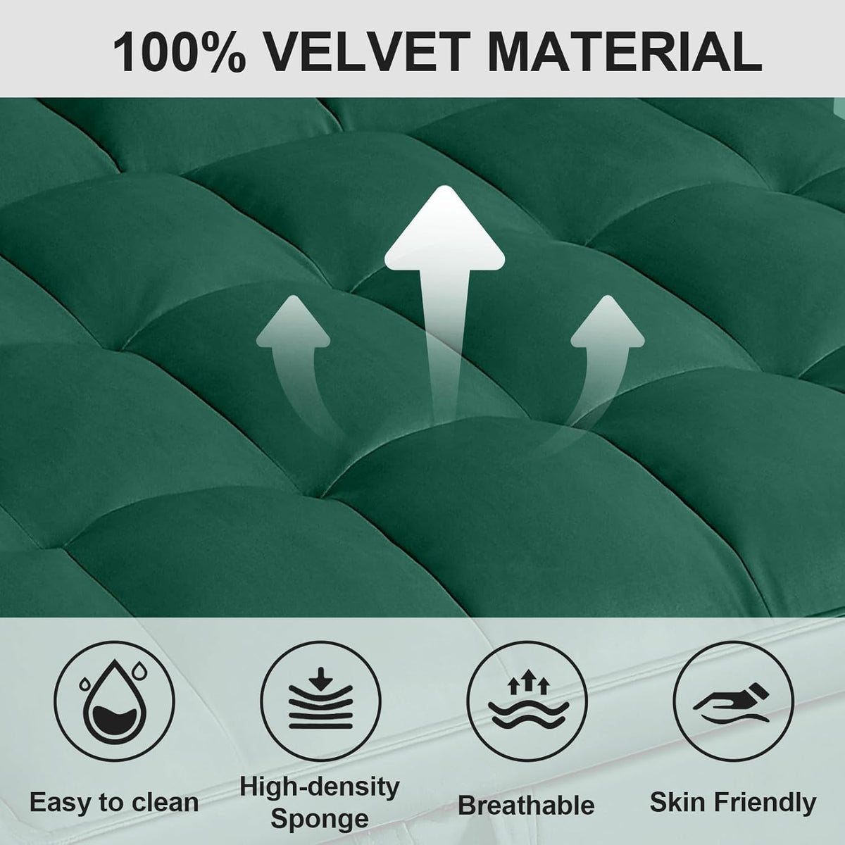 3 in1 Sofa Bed, Pull-Out Sleeper Sofa Bed with 3-Level Adjustable Backrest, Velvet Fabric Convertible Love Seat Sleepers Beds for Living Room & Bedroom & Apartment, Green