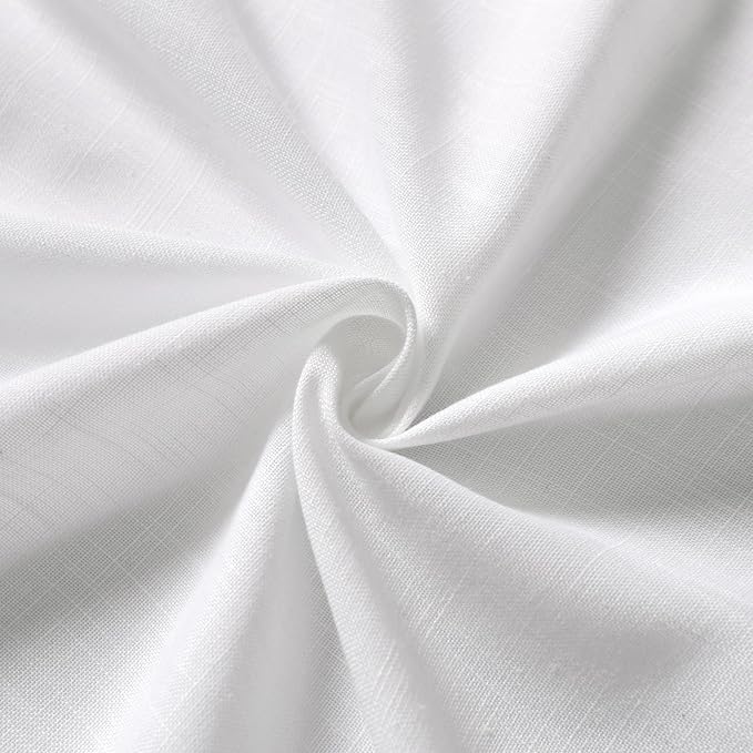 Nanspring White Curtains 72 Inch Length 2 Panels Set