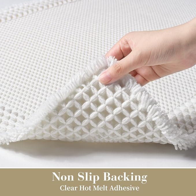 RESARE Waffle Bath Mat, Super Absorbent Non Slip, Machine Washable, Ultra Soft