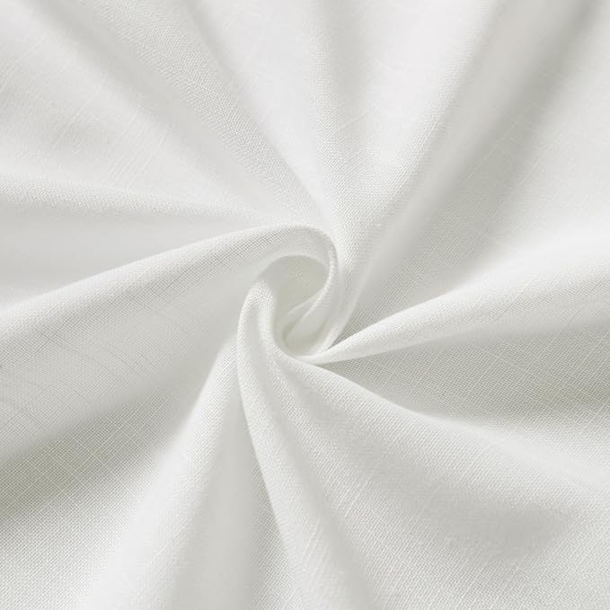 Nanspring Off White Cafe Curtains 54 Inch Length Set 2 Panel Back Tab Pocket