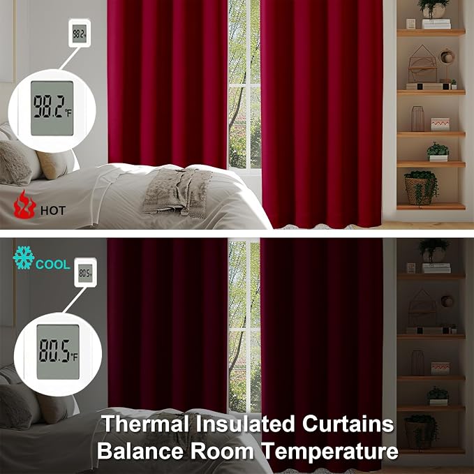 Simplebrand Ava Red Blackout Curtains