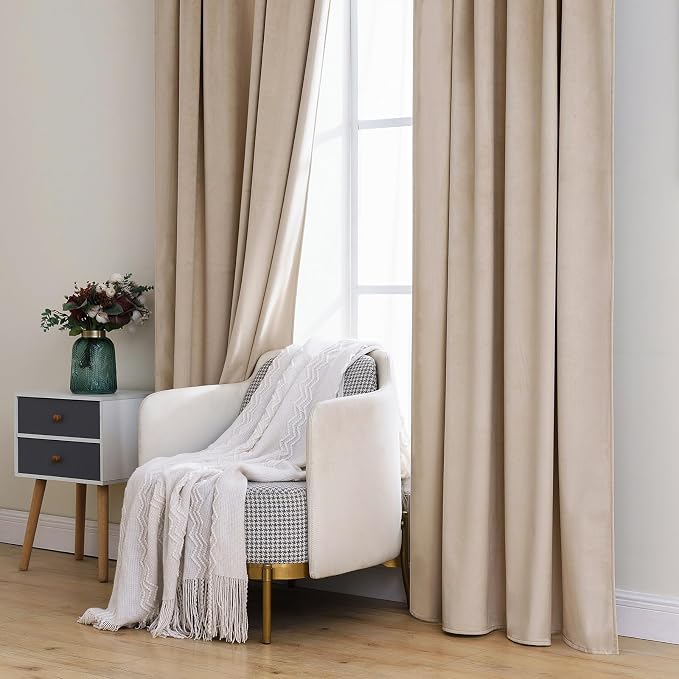 MIULEE Velvet Curtains 96 inches 2 Panels