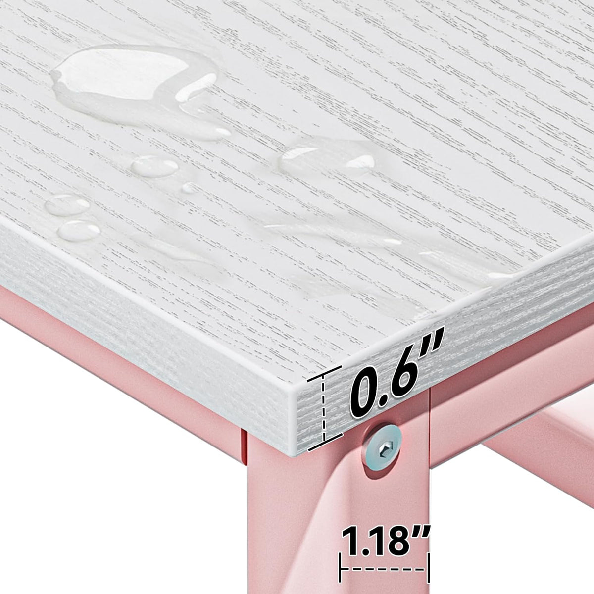 Aquzee Pink Desk with Hutch for Girls, 55in Computer Desk with Bookshelf for Teens Adults, Craft Table for Bedroom Kids Room, White Pink Study Table with Shelves for Storage