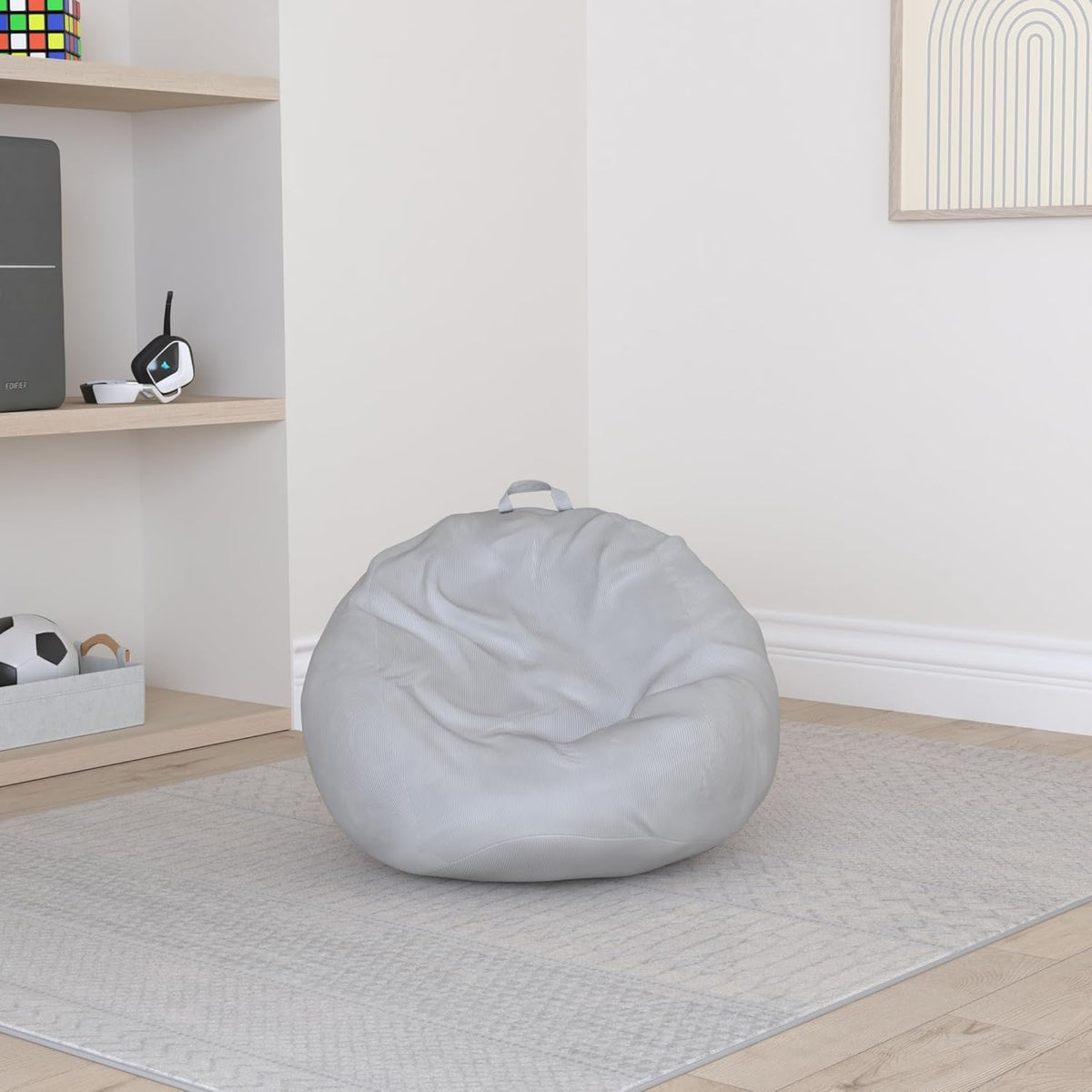 Stuffed Animal Storage Bean Bag Chair Cover (No Filler) Washable Ultra Soft Corduroy Bean Bag Cover for Organizing Plush Toys or Textile, Sack Bean Bag for Adults, Teens