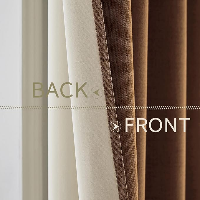 MIULEE Linen Curtains 100% Blackout