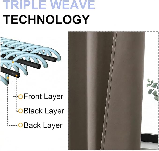 Simplebrand Ava Latte Blackout Curtains