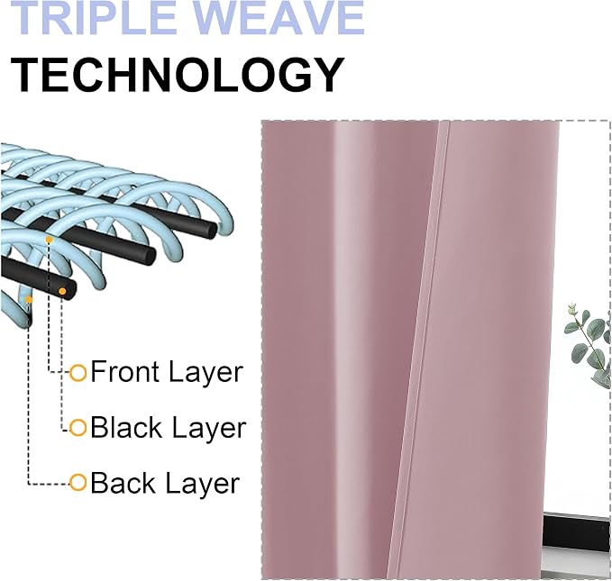 Simplebrand Ava Blush Blackout Curtains